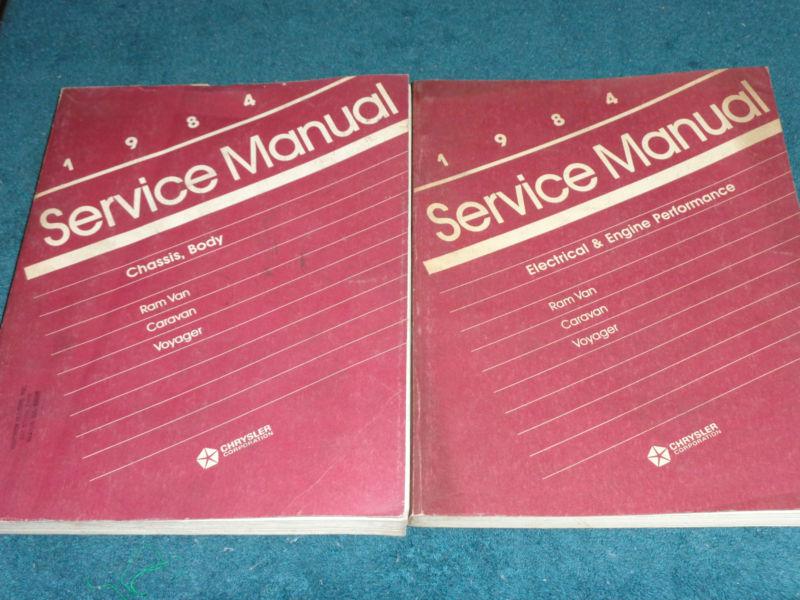 1984 plymouth chrysler dodge fwd van shop manual set original service books!!