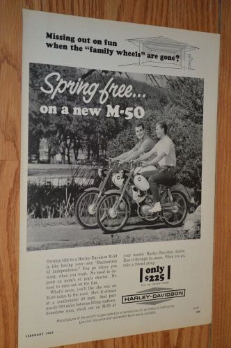 ★1965 harley davidson m50 original advertisement print ad 65 motorcycle m-50