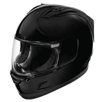 (clearance) icon alliance glossy black full face motorcycle helmet