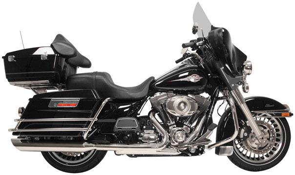 Rush 4 in big louie slip-on exhaust 2.50 bfle slash down chr h-d flhx 1995-2011