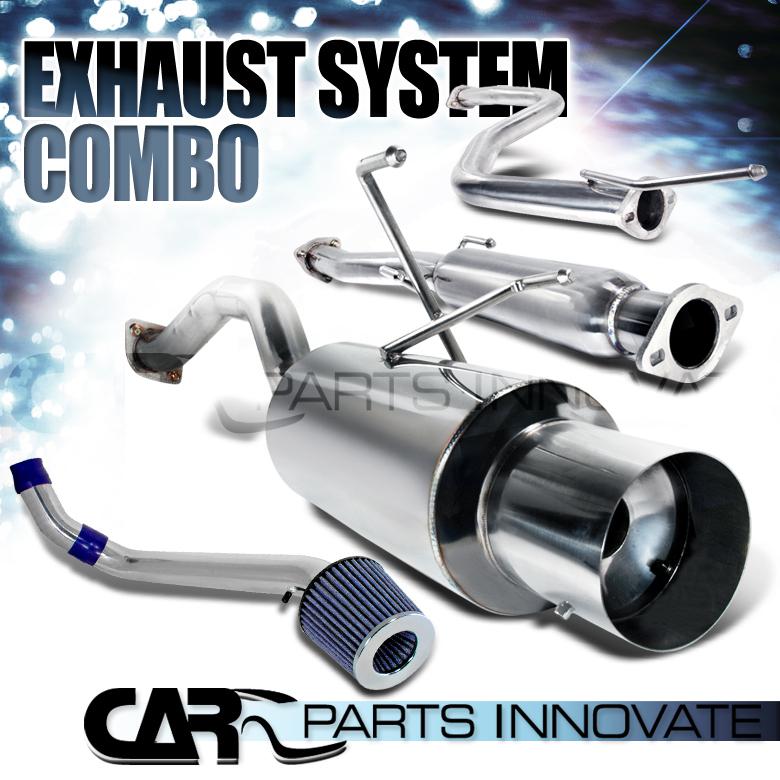 92-95 civic dx/lx/ex 2/4dr cold air intake system+turbine filter+catback exhaust