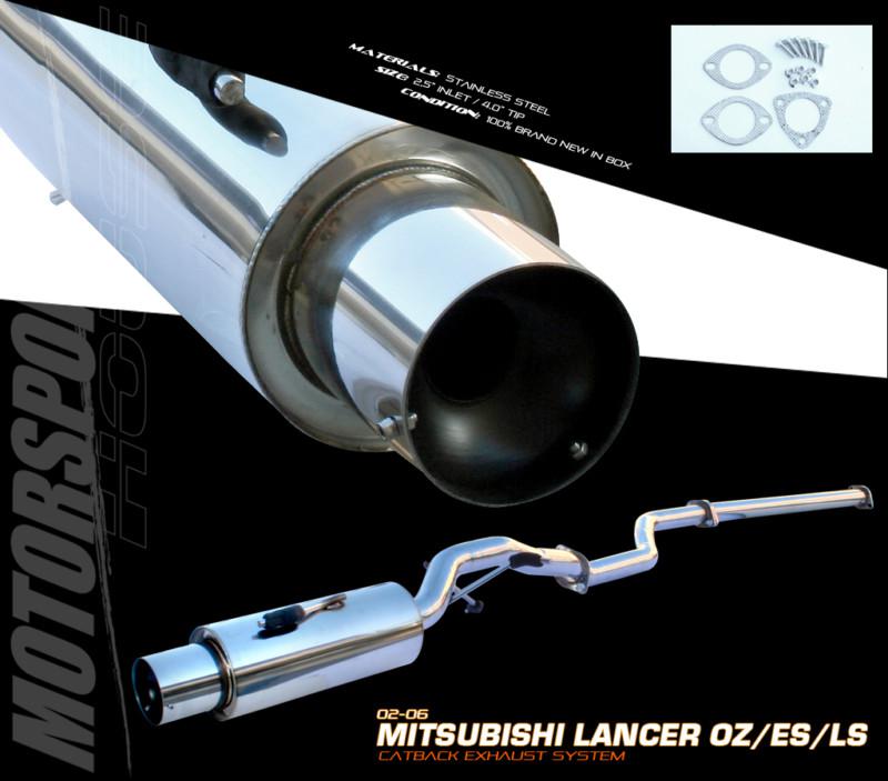 2002-2006 mitsubishi lancer sedan 4dr 2.0l stainless catback exhaust muffler kit