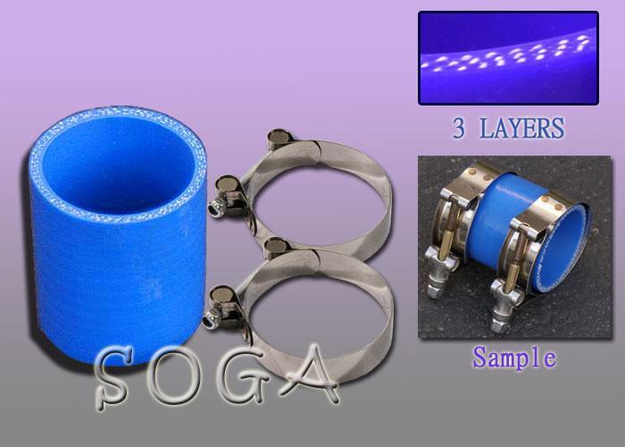 2.5" silicone straight hose coupler+t bolt clamp sti tc