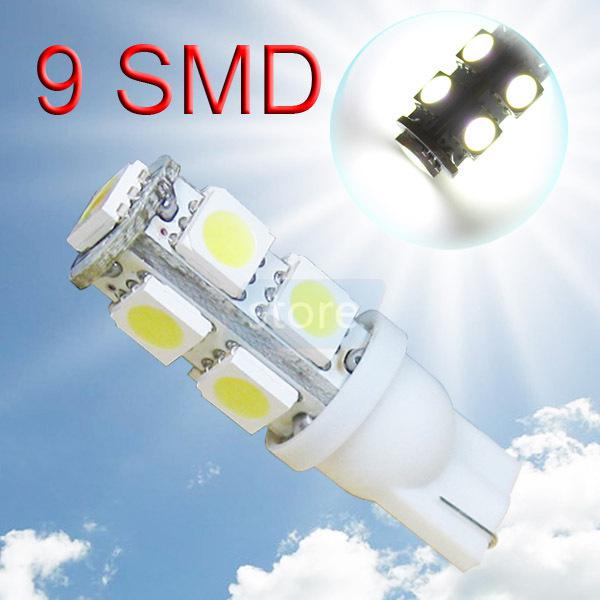 T10 9 smd 5050 pure white wedge signal 194 w5w led car light bulb lamp