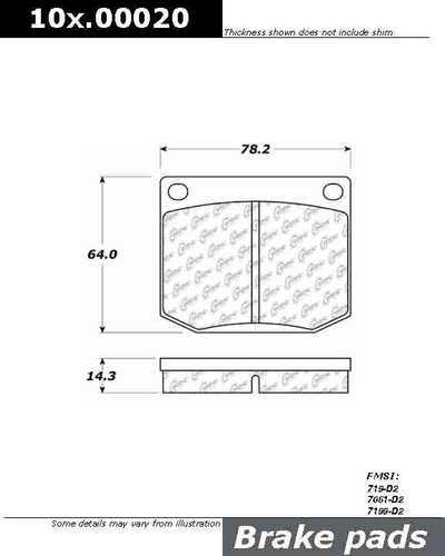 Centric 104.00020 brake pad or shoe, front-posi-quiet metallic w/shims-preferred