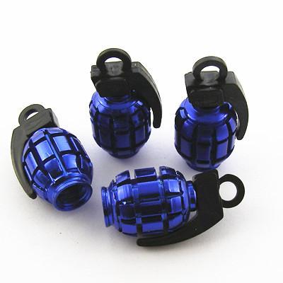 4 pcs blue grenade bomb wheel tyre tire valve stems caps dust cover fit for gmc