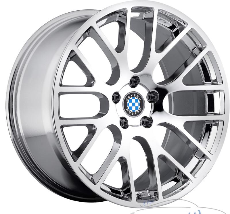 1 - 18x8.5 beyern spartan 5x120 +15mm chrome rim wheel 72.56mm hub 18"