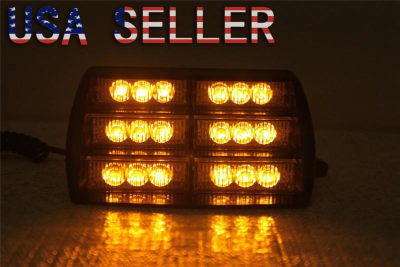 New 18led smd car/truck strobe emergency windshield dash lights amber (4mode)