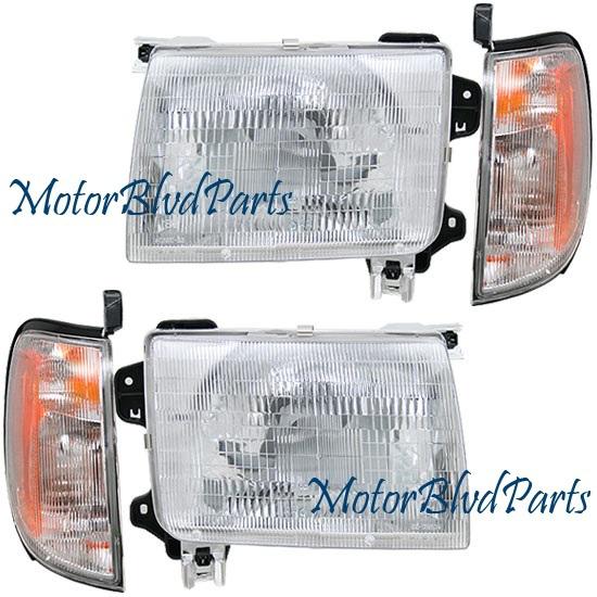 98-00 frontier headlamps headlights+corners/signal pair