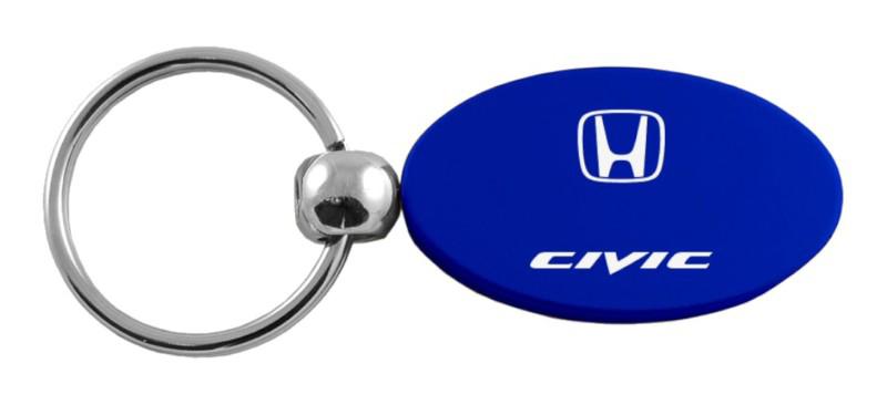 Honda civic blue oval keychain / key fob engraved in usa genuine