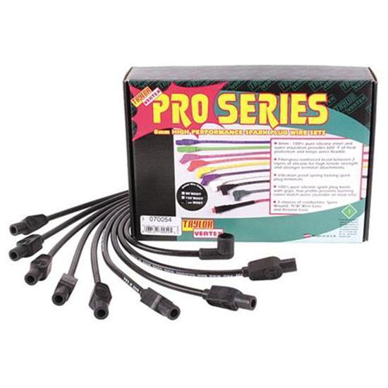 Taylor 8mm pro spark plug wires straight boot/core blk