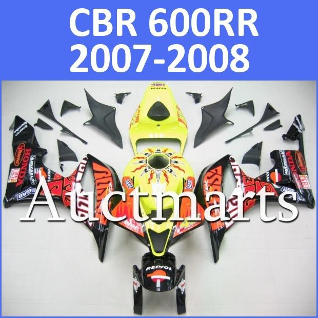 Fit honda 07 08 cbr600rr cbr 600 rr 2007 2008 fairing kit abs plastics h7 d13