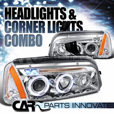 05-10 charger chrome halo led projector headlights+corner parking lamps+amber