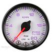 New spek  pro 2 1/16" egt / pyrometer, white /black/silver