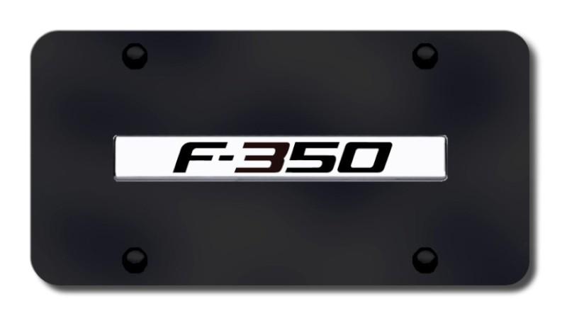 Ford f350 name chrome on black license plate made in usa genuine