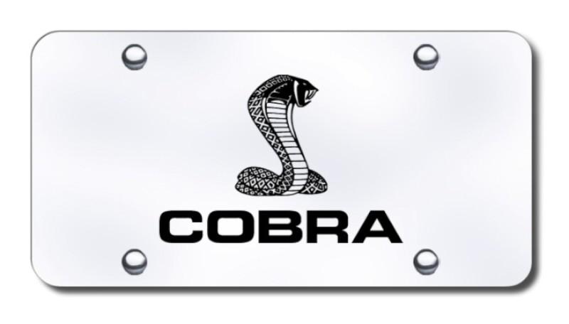 Ford cobra laser etched on brushed stainless license plate made in usa genuine