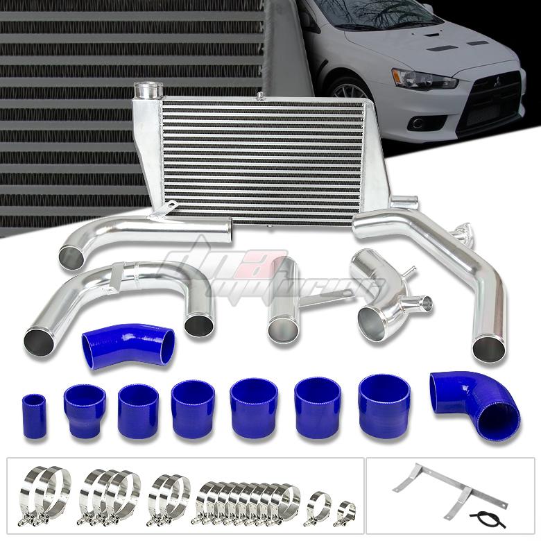 08-12 mit evolution 10 x 4b11t aluminum racing bolt-on turbo intercooler+piping