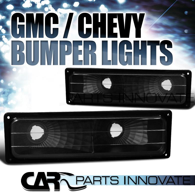 1988-1998 chevy/gmc c10 c/k pickup truck black bumper lights lamp