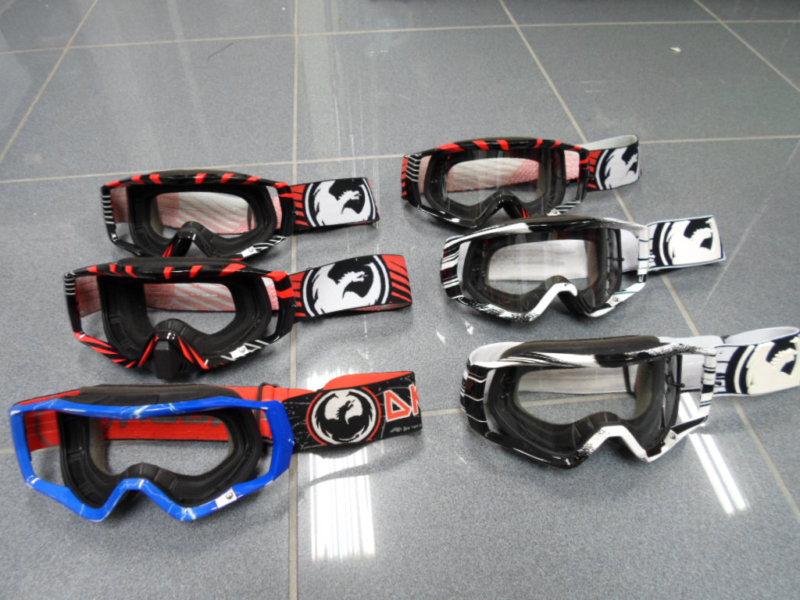  goggles dragon rmz yz lot of 6 pair dirt bike motocross ktm crf mini cobra 65cc