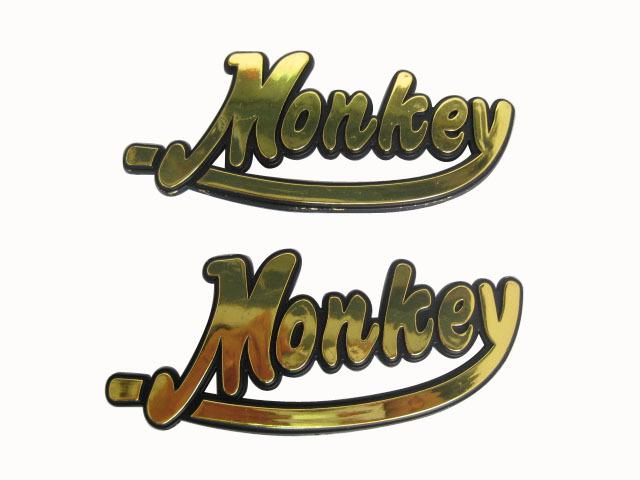 Honda monkey z50 z 50 side cover emblem set  gold 2 pcs.