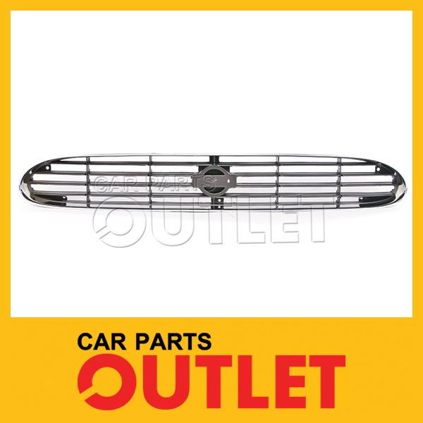 99 00 nissan quest front chrome grille frame painted dark gray bar insert gxe/se