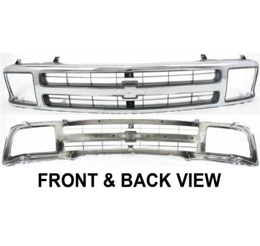 95-97 chevy s10 blazer chrome & black front end grille grill