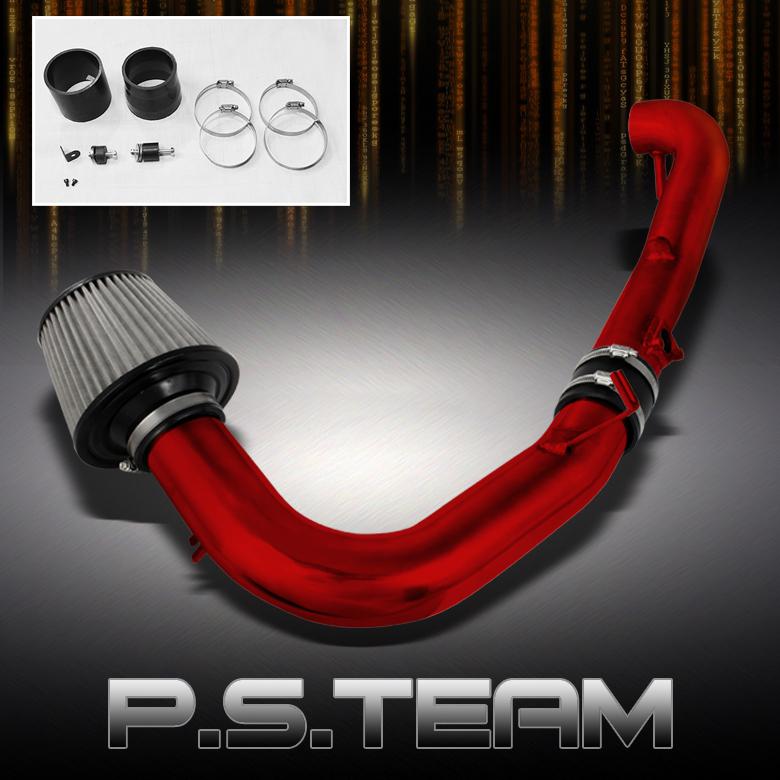 07-10 scion tc 2.4l red aluminum cold air intake+stainless washable filter new