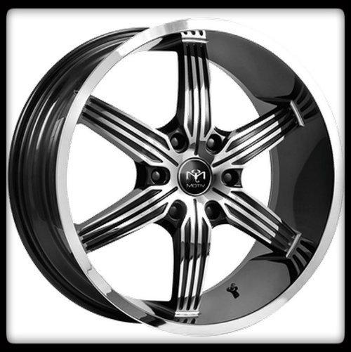 22" x 8.5" motiv motion 401cb 5x120 range rover equinox chrome black wheels rims