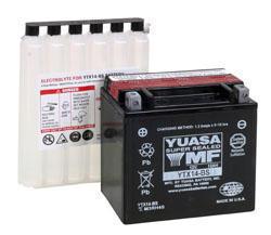 Yuasa battery maint free ytx14-bs fits honda vtx1300c, r, s, retro 2003-2012