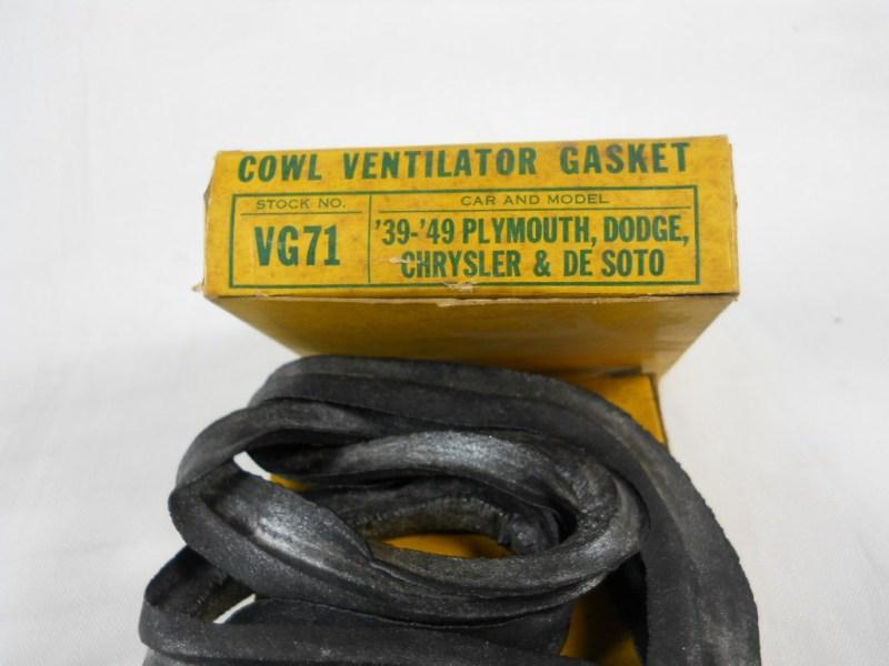 Vintage nos cowl vent gasket ~ 1939-1949 plymouth dodge chrysler de soto