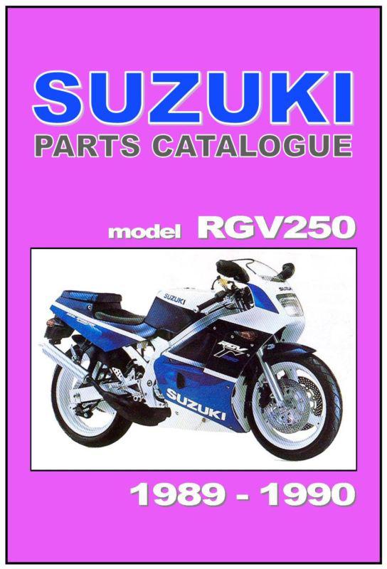 Suzuki parts manual rgv250 gamma 1989 and 1990 replacement spares catalog