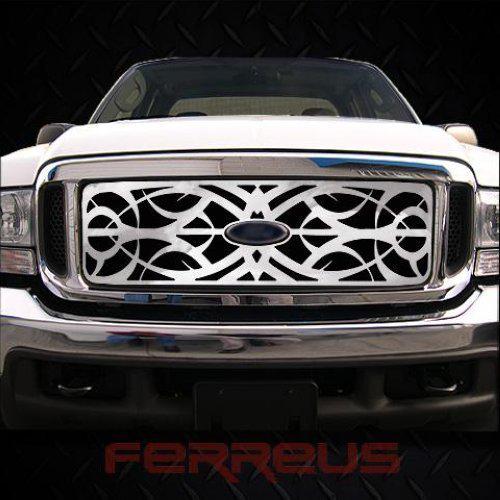 Ford superduty 99-04 tribal polished stainless truck grill insert add-on trim