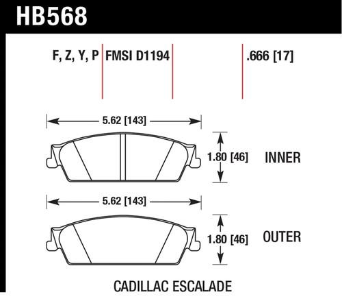 Hawk performance hb568f.666 disc brake pad