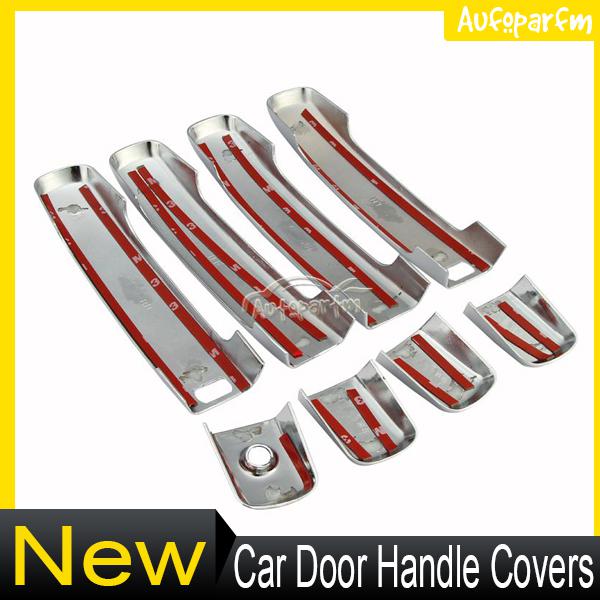 Chrome 4 door handle+2x smart hole+no psg keyhole cover for 07-12 nissan altima 