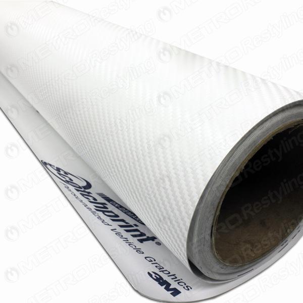 5' x 35' 3m 1080 scotchprint 1080 white carbon fiber vinyl vehicle wrap film