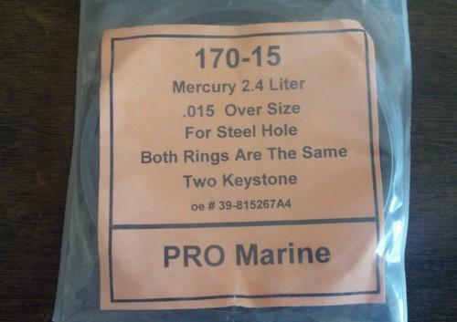 Piston ring set - mercury outboard 2.4l +.015 oversize