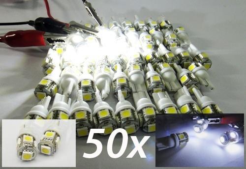 Lot 50x 5 smd high power led t10 168 194 921 w5w bulb white car side tail light