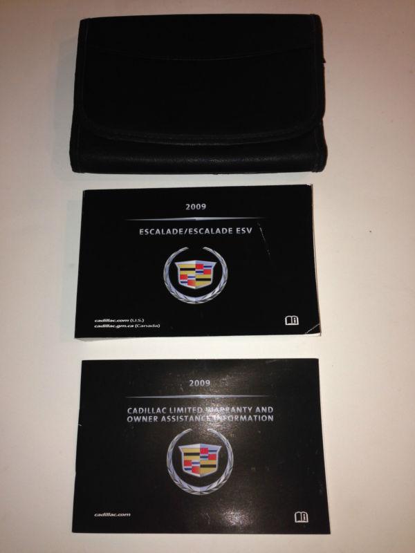 2009 cadillac escalade/escalade esv owners manuals + oem black leather case