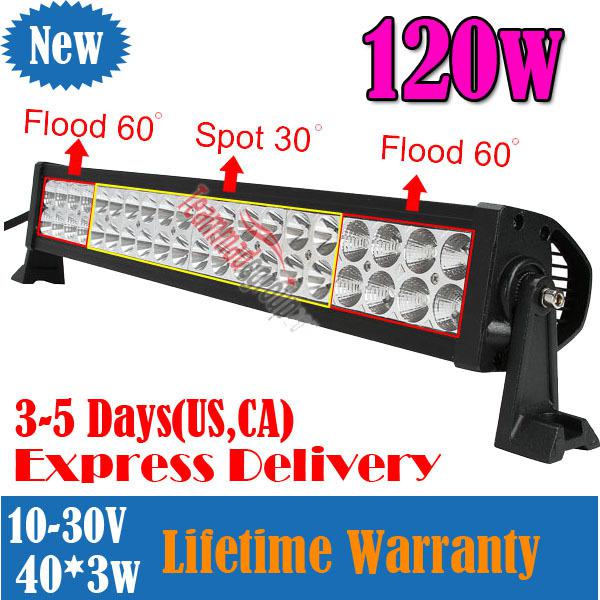 10~30v 120w spot flood combo led alloy work light bar 4wd boat ute driving lamp