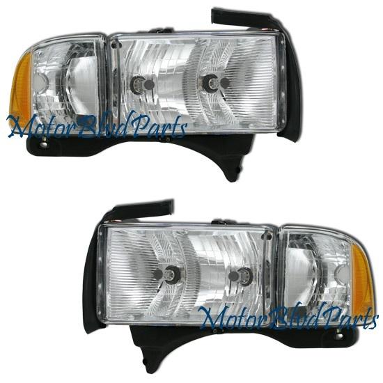 99-01 ram 1500 sport headlights headlamps left+right