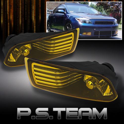 05-10 scion tc jdm yellow bumper fog lights lamps w/switch & bulbs left+right