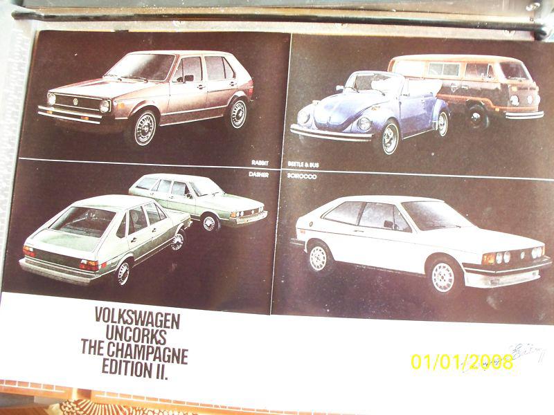 1978 volkswagon line-up: bug, bus, scirocco orig ad! a great gift for a vw fan!