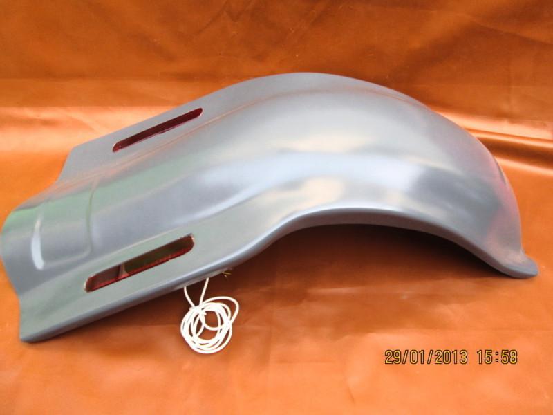 New stretched rear cover fender for harley touring 09-12 no exhaust cutouts