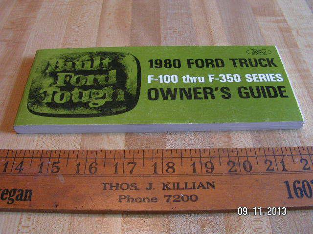 1980 ford truck original owner's / owners manual / f100 / f150 / f250 / f350