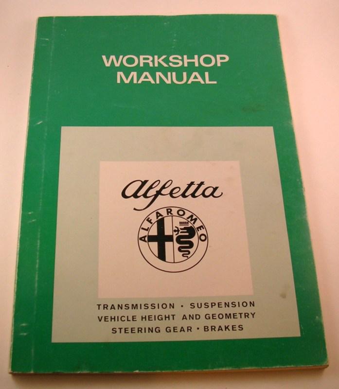 Original 1975 alfetta alfa romeo no. 2064 workshop manual - transmission brakes