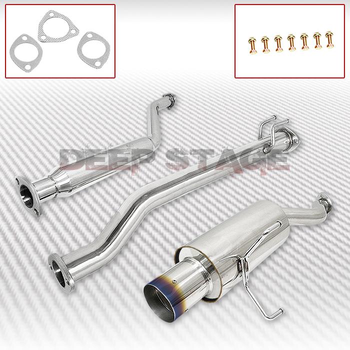 Ss cat back exhaust system 4" burnt tip muffler 02-05 honda civic si r ep3 hb