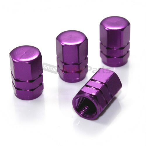 (4) purple aluminum tire/wheel pressure valve stem caps for auto-car-truck-suv