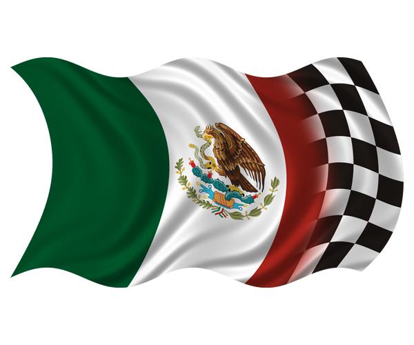 Mexico racing flag decal 5"x3" mexican mexicana vinyl race car sticker (rh) zu1