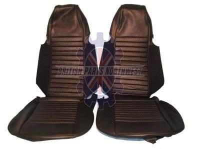 Triumph tr6 seat cover set black vinyl new sc2044a