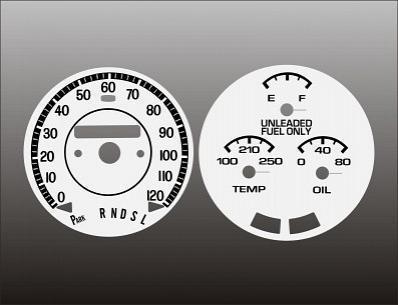 1975 oldsmobile cutlass instrument cluster white face gauges 75